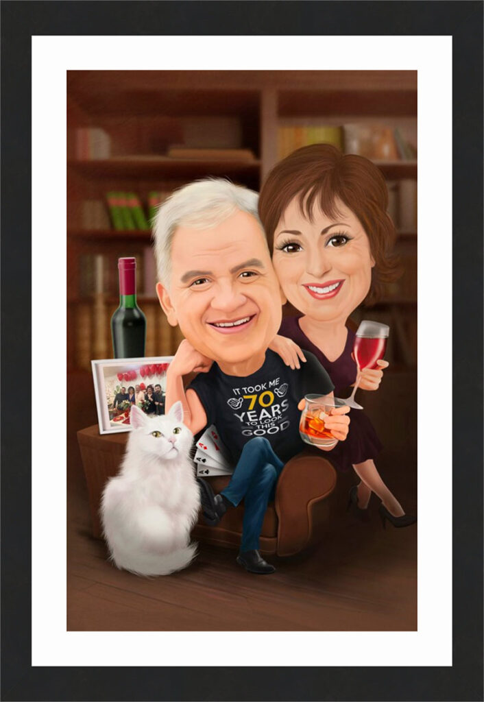 Couple Caricature Framed