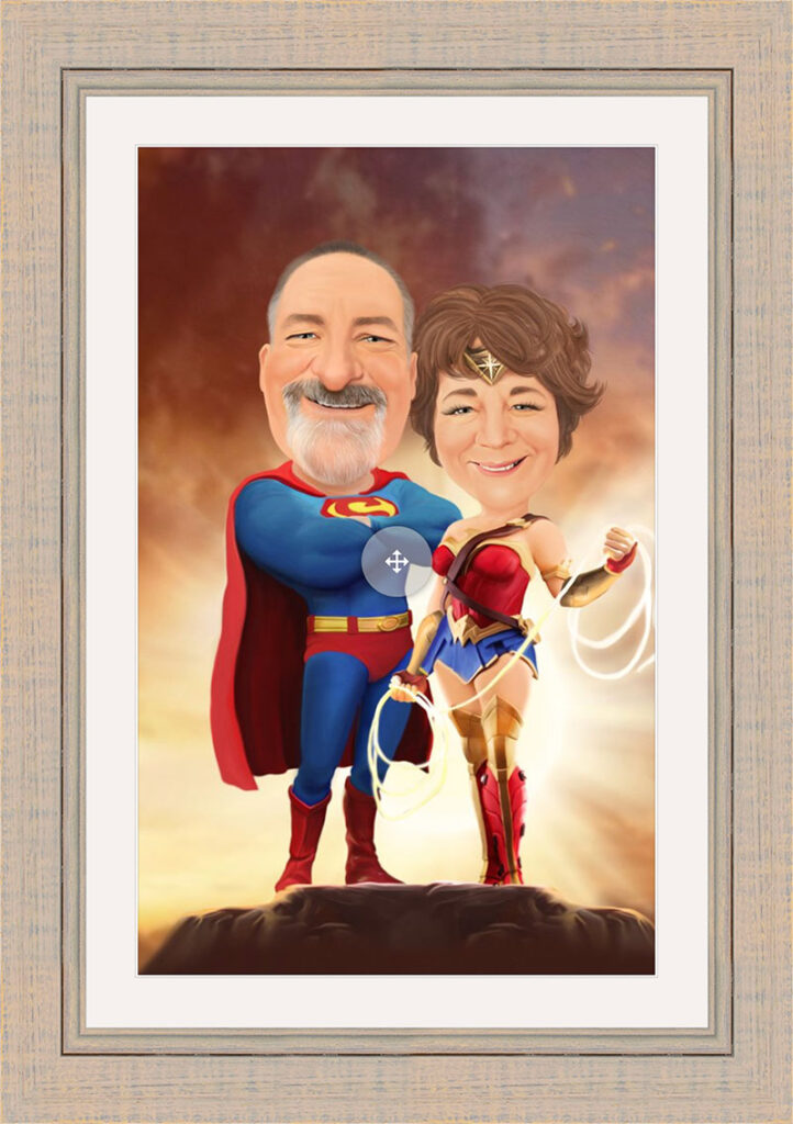 Superhero Framed Caricature