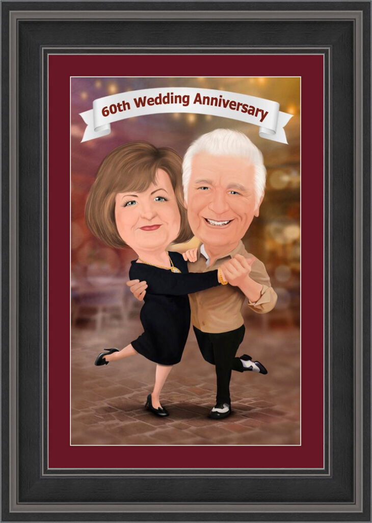 Wedding Anniversary Caricature Framed